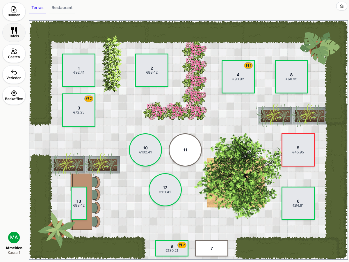 20Tabs Tafelbeheer Plattegrond