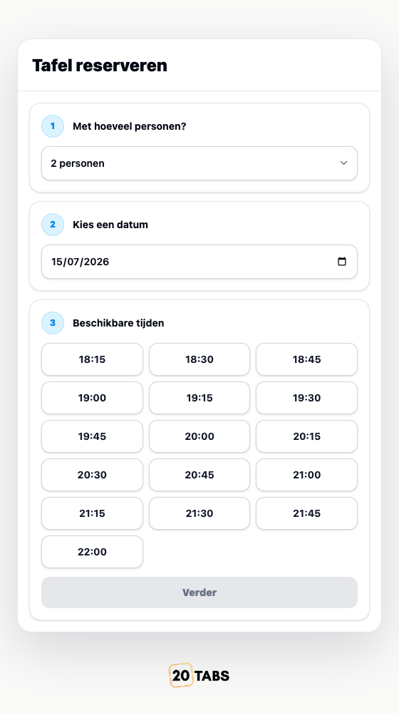 20Tabs Online Reservation Widget